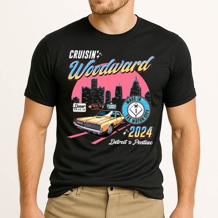 Cruisin Woodward Detroit To Pontiac 2024 Pink Version Cooling Performance Crew T-Shirt