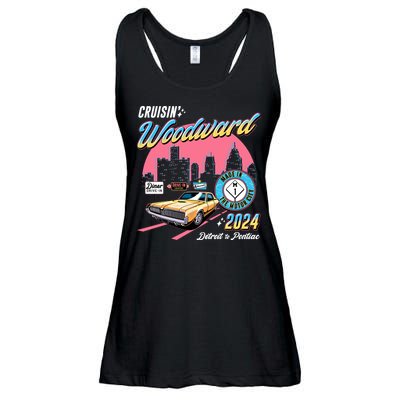 Cruisin Woodward Detroit To Pontiac 2024 Pink Version Ladies Essential Flowy Tank