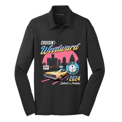 Cruisin Woodward Detroit To Pontiac 2024 Pink Version Silk Touch Performance Long Sleeve Polo