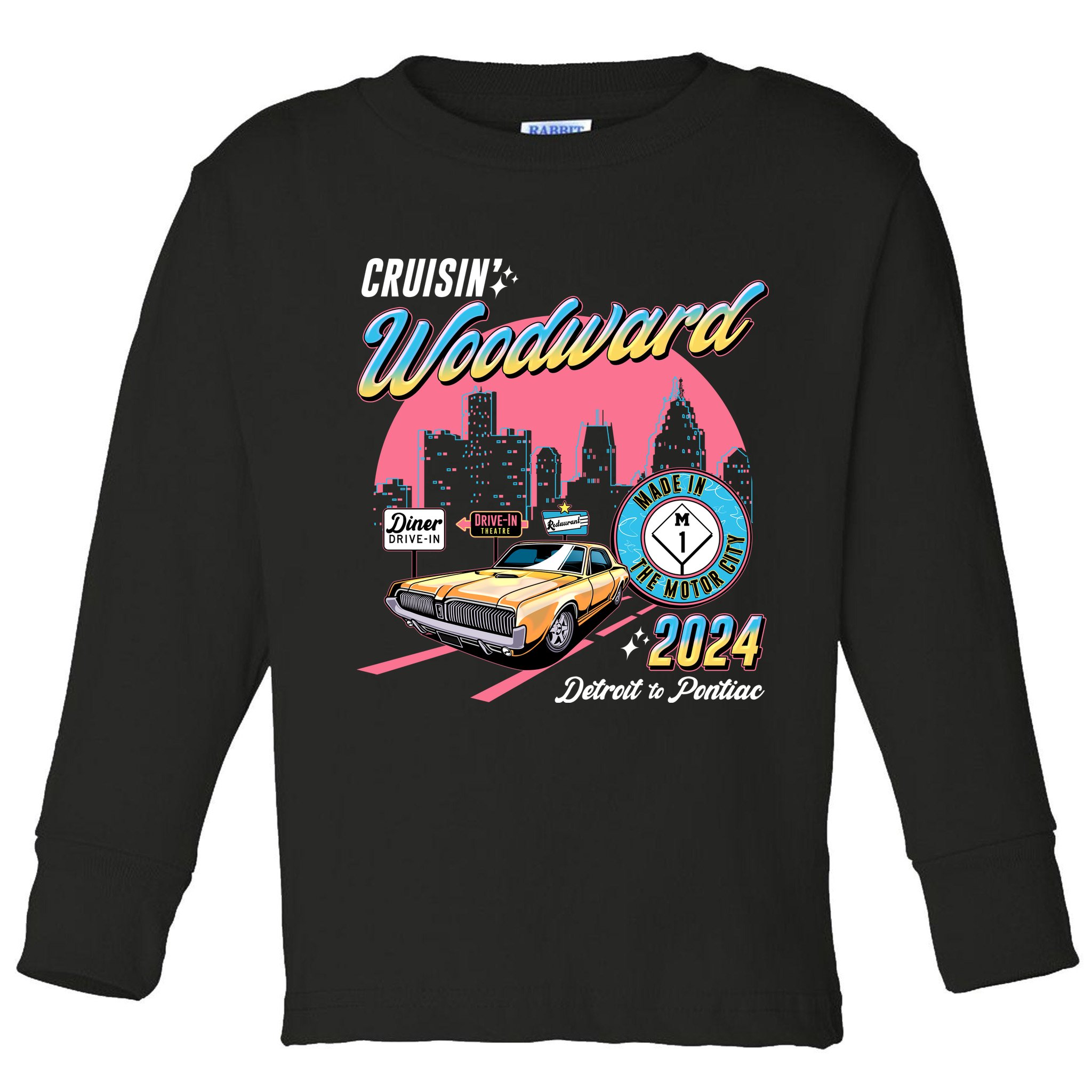 Cruisin Woodward Detroit To Pontiac 2024 Pink Version Toddler Long Sleeve Shirt