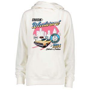 Cruisin Woodward Detroit To Pontiac 2024 Pink Version Womens Funnel Neck Pullover Hood