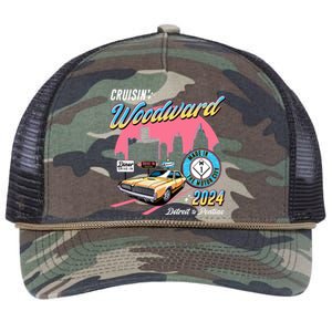 Cruisin Woodward Detroit To Pontiac 2024 Pink Version Retro Rope Trucker Hat Cap