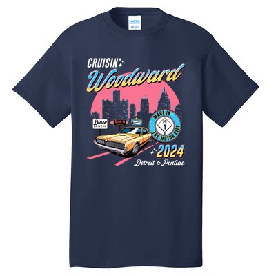 Cruisin Woodward Detroit To Pontiac 2024 Pink Version Tall T-Shirt