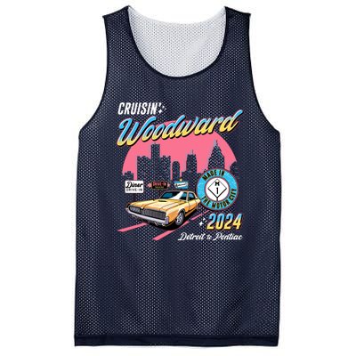 Cruisin Woodward Detroit To Pontiac 2024 Pink Version Mesh Reversible Basketball Jersey Tank