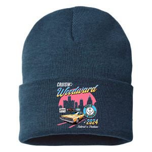 Cruisin Woodward Detroit To Pontiac 2024 Pink Version Sustainable Knit Beanie