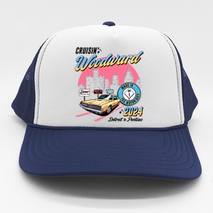 Cruisin Woodward Detroit To Pontiac 2024 Pink Version Trucker Hat