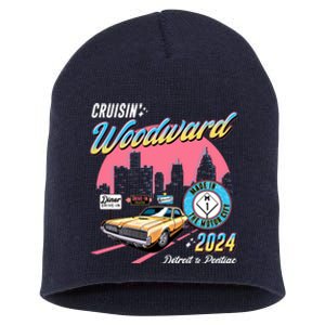 Cruisin Woodward Detroit To Pontiac 2024 Pink Version Short Acrylic Beanie