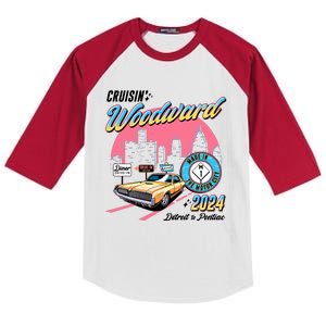 Cruisin Woodward Detroit To Pontiac 2024 Pink Version Kids Colorblock Raglan Jersey