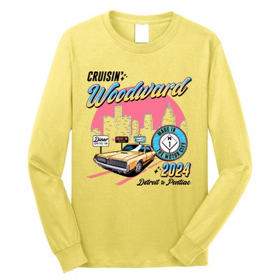 Cruisin Woodward Detroit To Pontiac 2024 Pink Version Long Sleeve Shirt