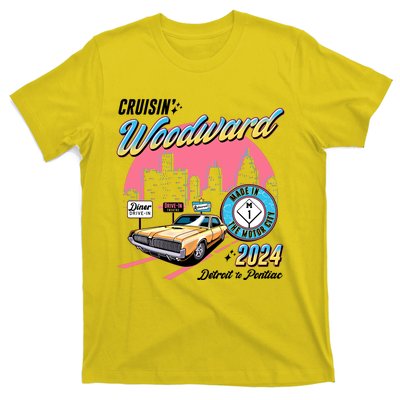 Cruisin Woodward Detroit To Pontiac 2024 Pink Version T-Shirt