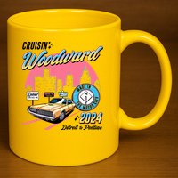 Cruisin Woodward Detroit To Pontiac 2024 Pink Version 11oz C Handle Ceramic Mug