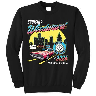 Cruisin Woodward Detroit To Pontiac 2024 Yellow Version Sweatshirt