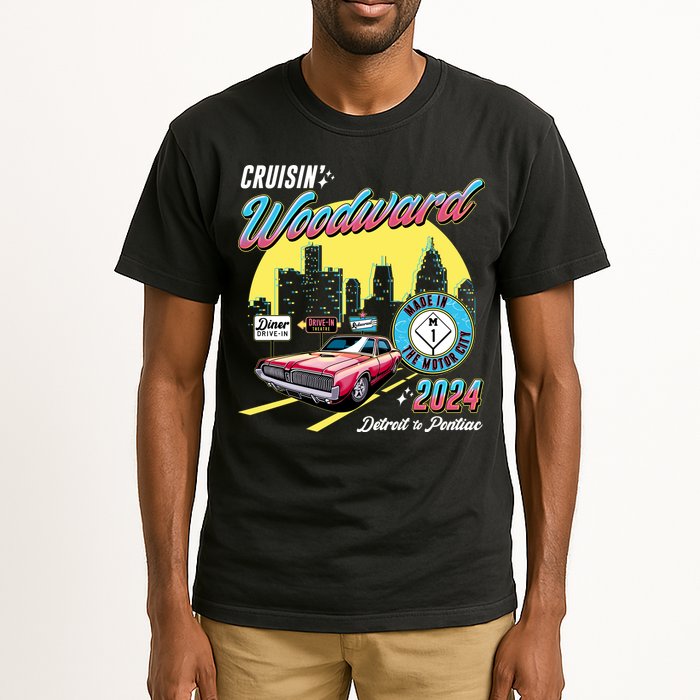 Cruisin Woodward Detroit To Pontiac 2024 Yellow Version Tall T-Shirt