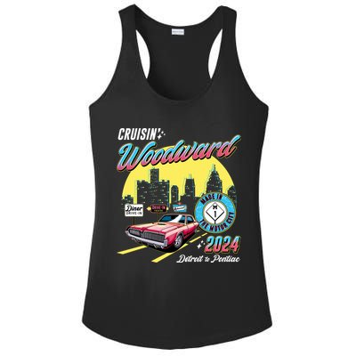 Cruisin Woodward Detroit To Pontiac 2024 Yellow Version Ladies PosiCharge Competitor Racerback Tank