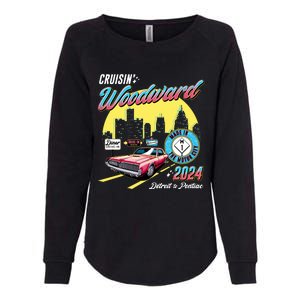 Cruisin Woodward Detroit To Pontiac 2024 Yellow Version Womens California Wash Sweatshirt