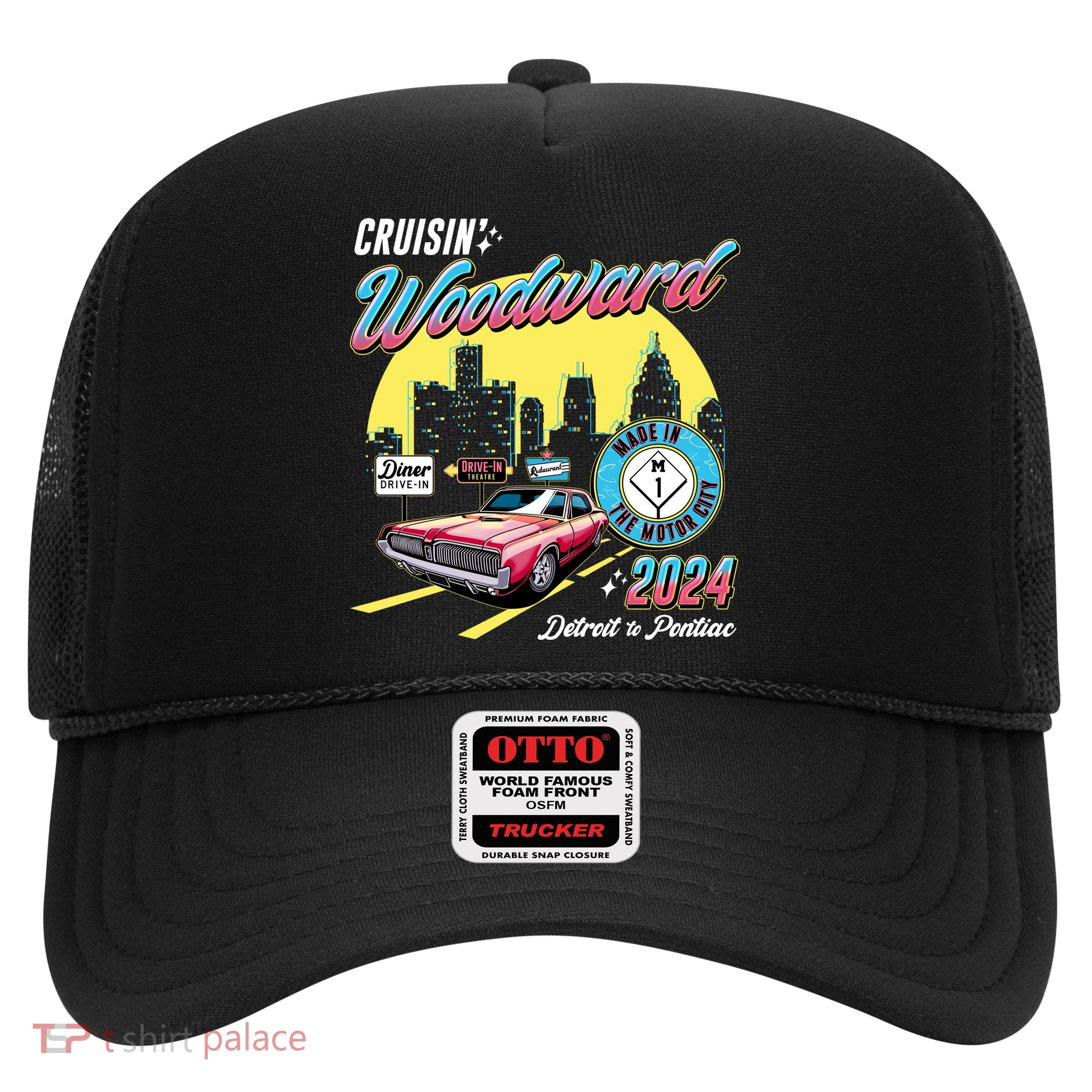 Cruisin Woodward Detroit To Pontiac 2024 Yellow Version Trucker Hat
