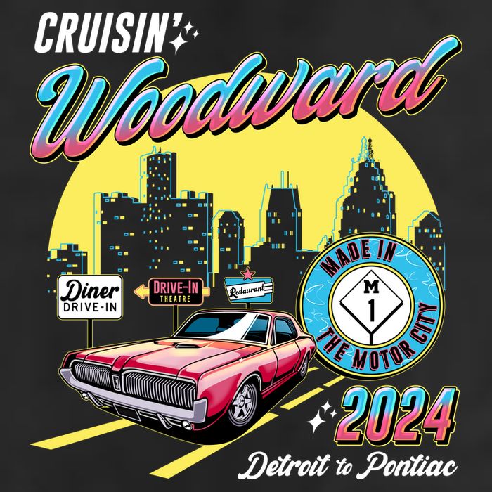 Cruisin Woodward Detroit To Pontiac 2024 Yellow Version Trucker Hat