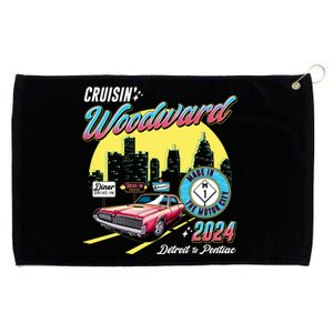 Cruisin Woodward Detroit To Pontiac 2024 Yellow Version Grommeted Golf Towel