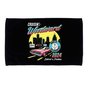 Cruisin Woodward Detroit To Pontiac 2024 Yellow Version Microfiber Hand Towel