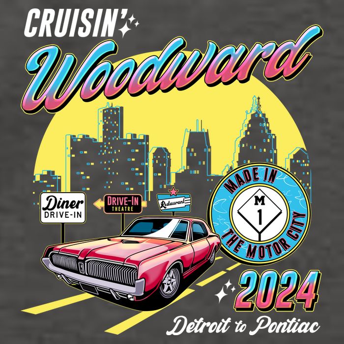 Cruisin Woodward Detroit To Pontiac 2024 Yellow Version Vector Backpack