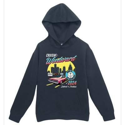 Cruisin Woodward Detroit To Pontiac 2024 Yellow Version Urban Pullover Hoodie