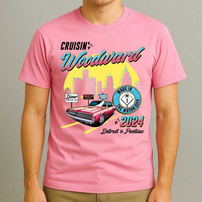 Cruisin Woodward Detroit To Pontiac 2024 Yellow Version T-Shirt