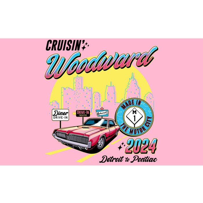 Cruisin Woodward Detroit To Pontiac 2024 Yellow Version Bumper Sticker