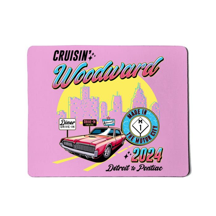 Cruisin Woodward Detroit To Pontiac 2024 Yellow Version Mousepad