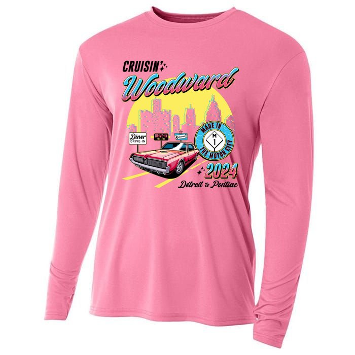 Cruisin Woodward Detroit To Pontiac 2024 Yellow Version Cooling Performance Long Sleeve Crew