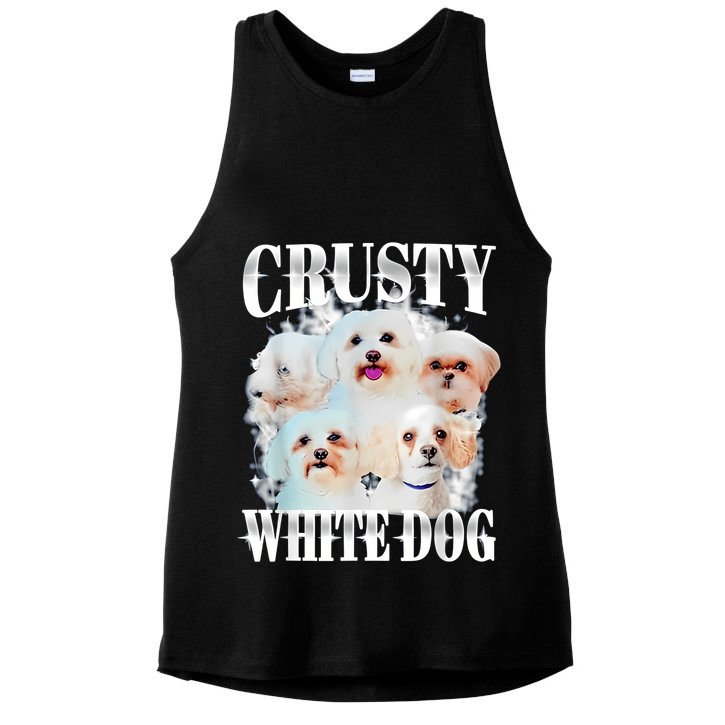 Crusty White Dog Funny For Women Ladies PosiCharge Tri-Blend Wicking Tank