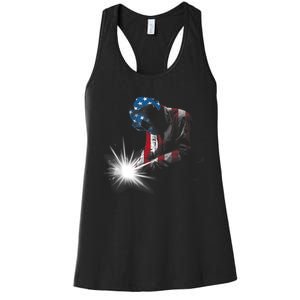 Cool Welder Design For Men Women Welding Weld Metal Welder Women's Racerback Tank