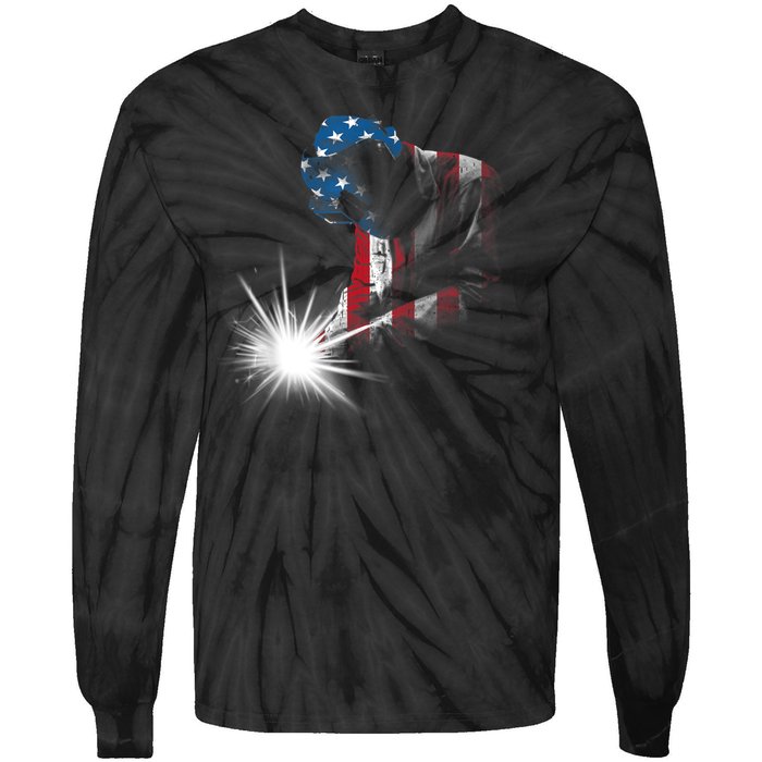 Cool Welder Design For Men Women Welding Weld Metal Welder Tie-Dye Long Sleeve Shirt