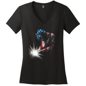 Cool Welder Design For Men Women Welding Weld Metal Welder Women's V-Neck T-Shirt