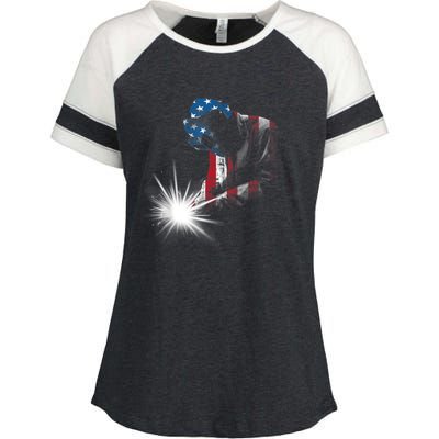 Cool Welder Design For Men Women Welding Weld Metal Welder Enza Ladies Jersey Colorblock Tee