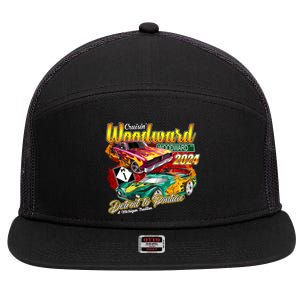 Cruisin Woodward Detroit To Pontiac A Michigan Tradition 2024 7 Panel Mesh Trucker Snapback Hat