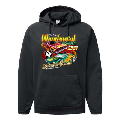 Cruisin Woodward Detroit To Pontiac A Michigan Tradition 2024 Performance Fleece Hoodie