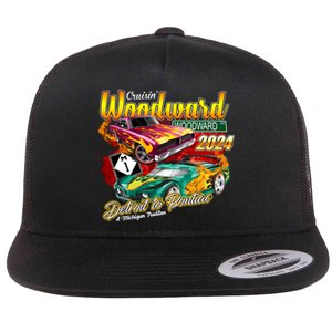 Cruisin Woodward Detroit To Pontiac A Michigan Tradition 2024 Flat Bill Trucker Hat