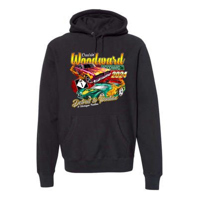 Cruisin Woodward Detroit To Pontiac A Michigan Tradition 2024 Premium Hoodie