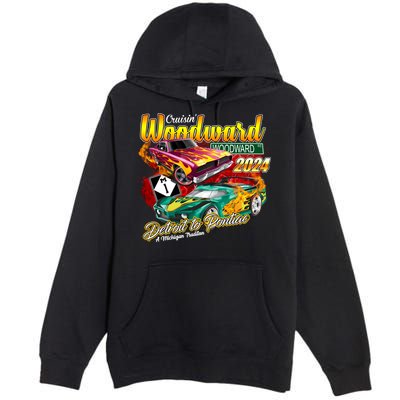 Cruisin Woodward Detroit To Pontiac A Michigan Tradition 2024 Premium Pullover Hoodie