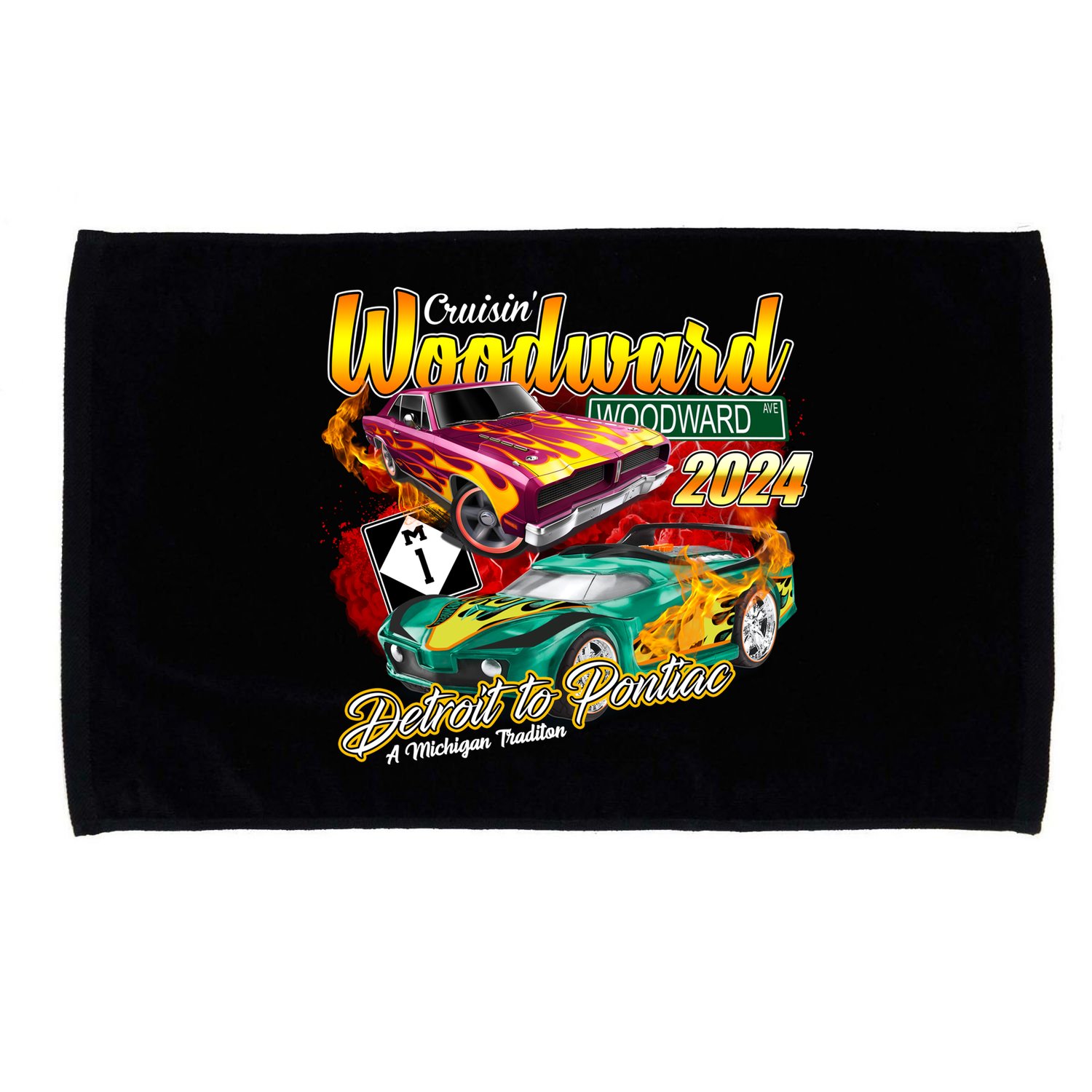 Cruisin Woodward Detroit To Pontiac A Michigan Tradition 2024 Microfiber Hand Towel