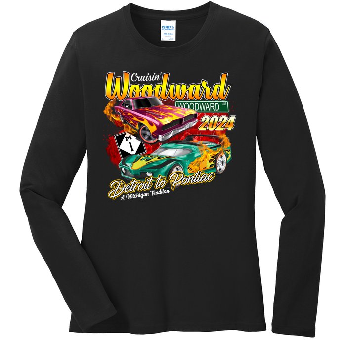 Cruisin Woodward Detroit To Pontiac A Michigan Tradition 2024 Ladies Long Sleeve Shirt