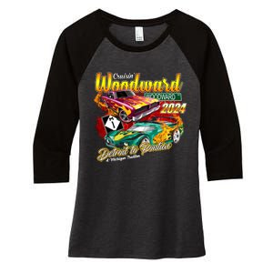 Cruisin Woodward Detroit To Pontiac A Michigan Tradition 2024 Women's Tri-Blend 3/4-Sleeve Raglan Shirt