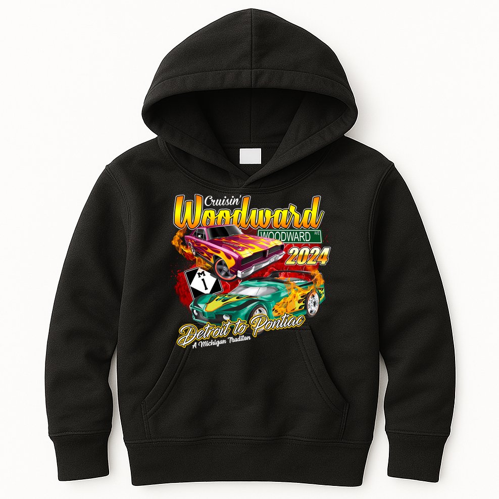 Cruisin Woodward Detroit To Pontiac A Michigan Tradition 2024 Kids Hoodie