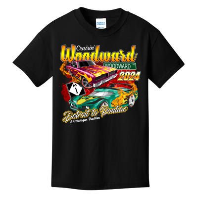 Cruisin Woodward Detroit To Pontiac A Michigan Tradition 2024 Kids T-Shirt