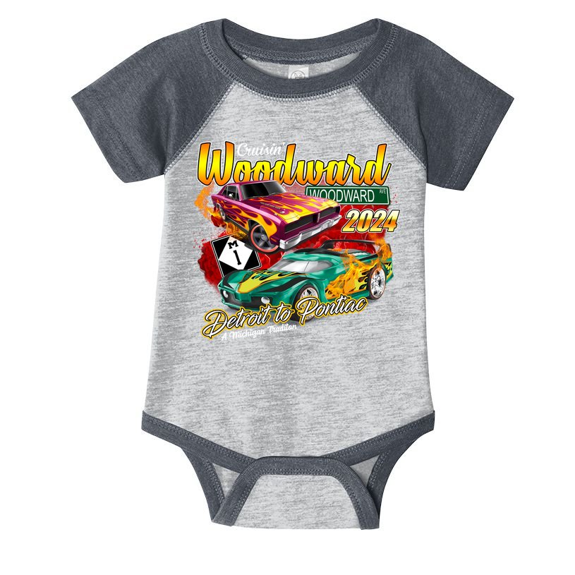 Cruisin Woodward Detroit To Pontiac A Michigan Tradition 2024 Infant Baby Jersey Bodysuit