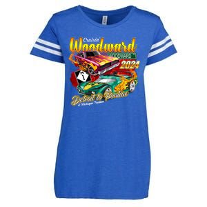 Cruisin Woodward Detroit To Pontiac A Michigan Tradition 2024 Enza Ladies Jersey Football T-Shirt