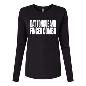 Clubgodzilla Wearing Dat Tongue And Finger Combo Womens Cotton Relaxed Long Sleeve T-Shirt