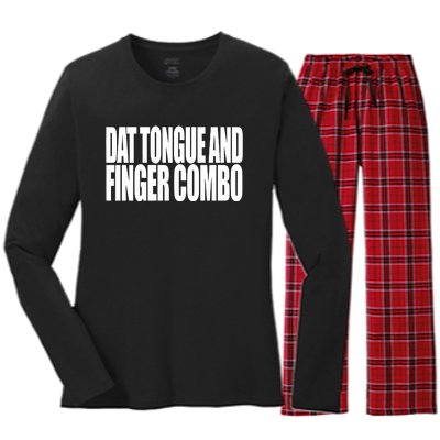 Clubgodzilla Wearing Dat Tongue And Finger Combo Women's Long Sleeve Flannel Pajama Set 