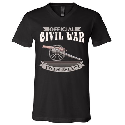 Civil War Enthusiast American Lover US Reenactor V-Neck T-Shirt