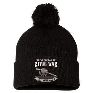 Civil War Enthusiast American Lover US Reenactor Pom Pom 12in Knit Beanie